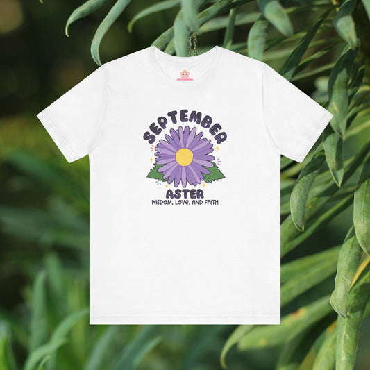 September Birth Flower T-Shirt | Aster | Unique Birthday Gifts for Her | BloomsByBirth Floral Tees