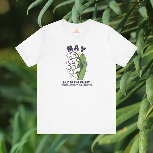 May Birth Flower T-Shirt | Lily Of The Valley | Unique Birthday Gifts for Her | BloomsByBirth Floral Tees