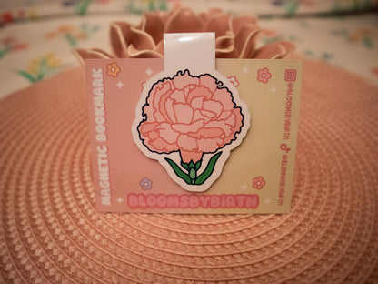 January Birth Flower Magnetic Bookmark - Carnation Design - Perfect for Books, Planners & Gifting