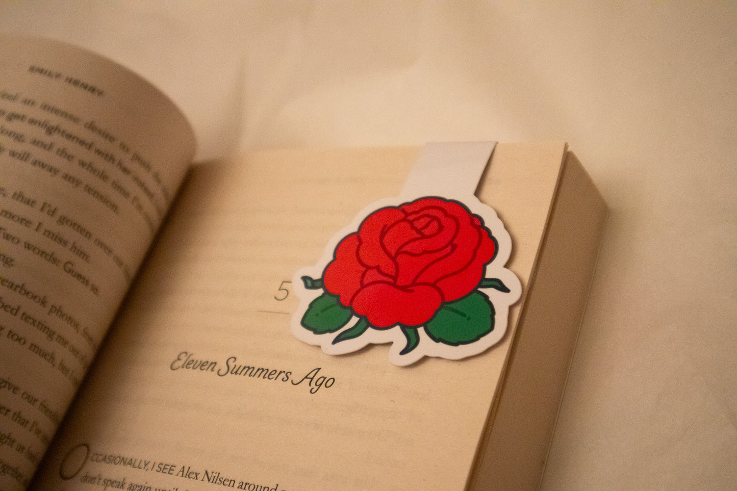 June Birth Flower Magnetic Bookmark - Rose Design - Romantic Floral Bookmark