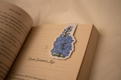 July Birth Flower Magnetic Bookmark - Delphinium Design - Floral Gift for Book Lovers