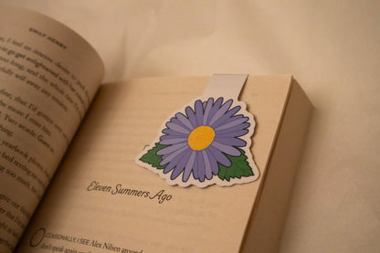 September Birth Flower Magnetic Bookmark - Aster Design - Floral Page Marker