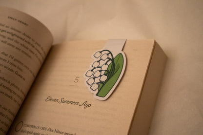 May Birth Flower Magnetic Bookmark - Lily of the Valley Design - Elegant Page Holder